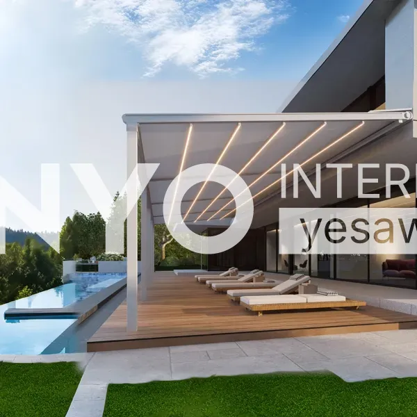 [电动折叠天幕] 智能收缩、遮阳挡雨、抗风抗雪