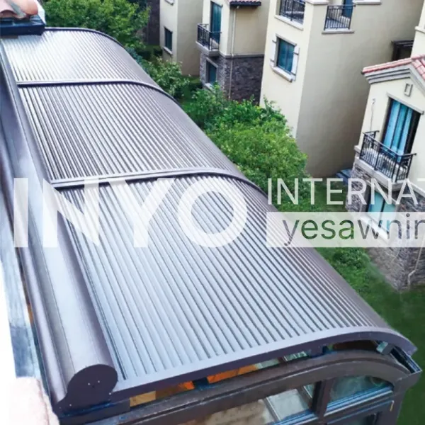 智能电动铝合金天幕｜阳光房遮阳帘95%隔热｜双电机10年质保