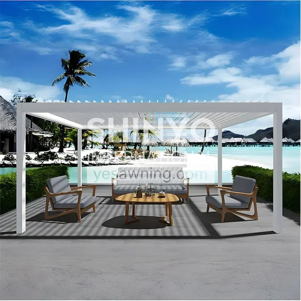 中型电动翻板百叶凉亭 | 百叶凉亭 | 电动凉亭 | 遮阳·